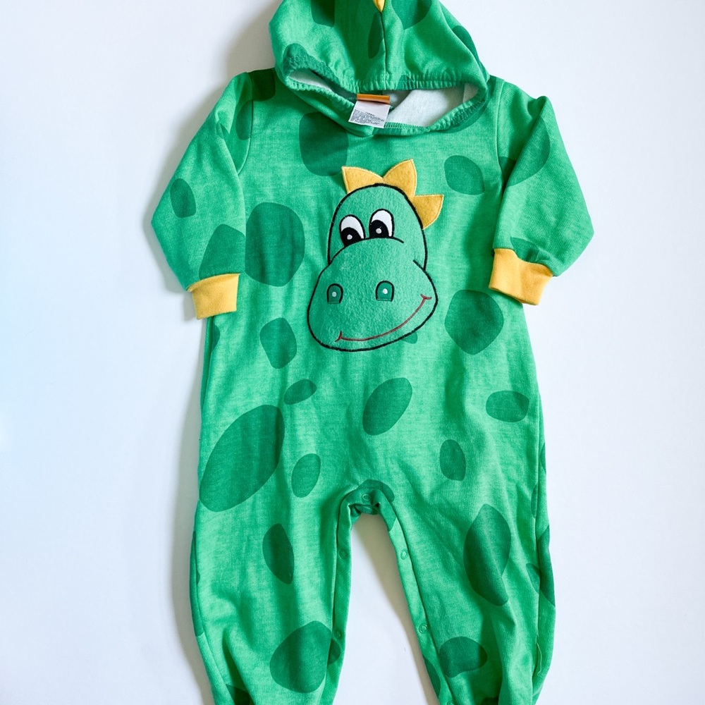 Target Y2K  Green Dino Kids Romper with Yellow Accents